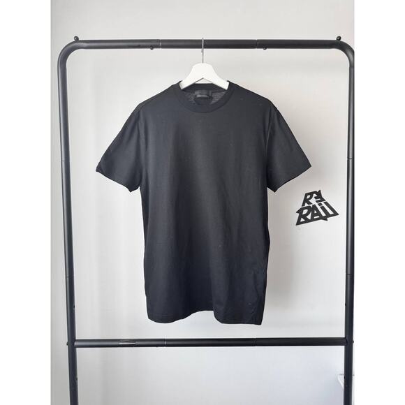 Prada Triangle Black Cotton T-Shirt Tee - Picture 2 of 8